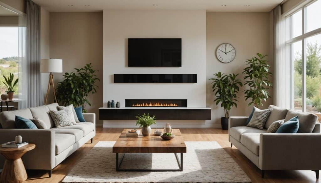 Foyer moderne avec solutions éco-responsables