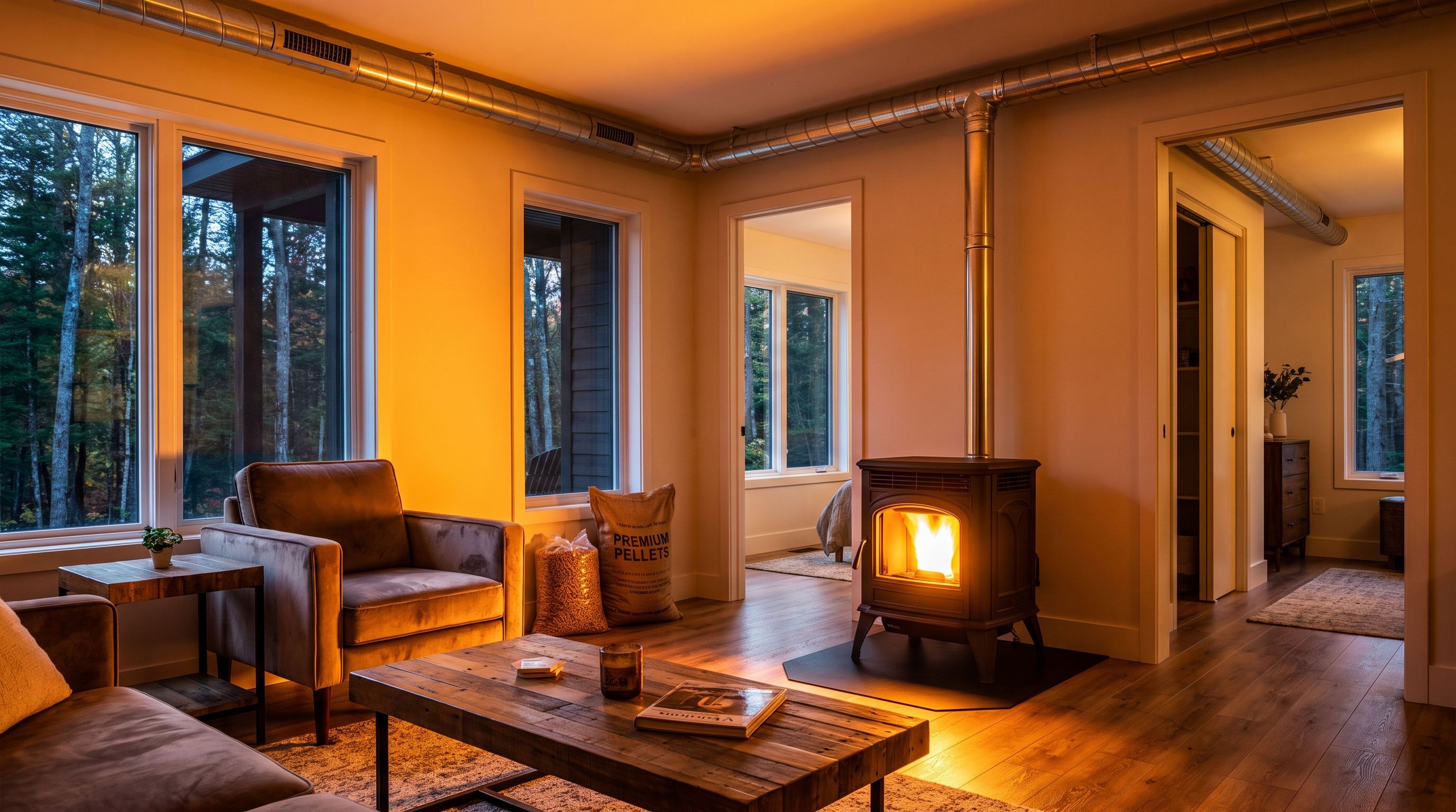poêle à granulés canalisable chauffage bois plusieurs pièces